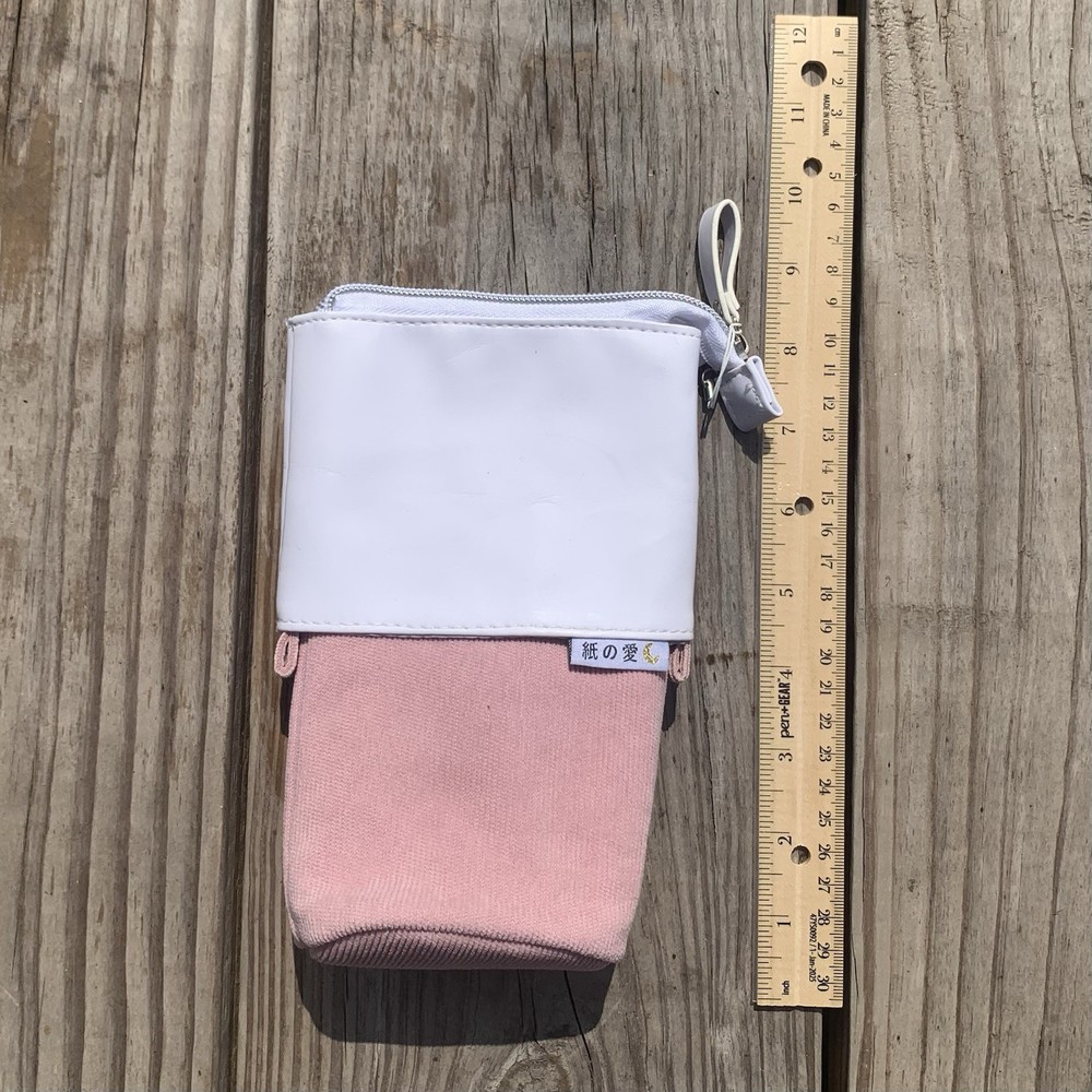 Pink And White Collapsable Pencil Pushcase