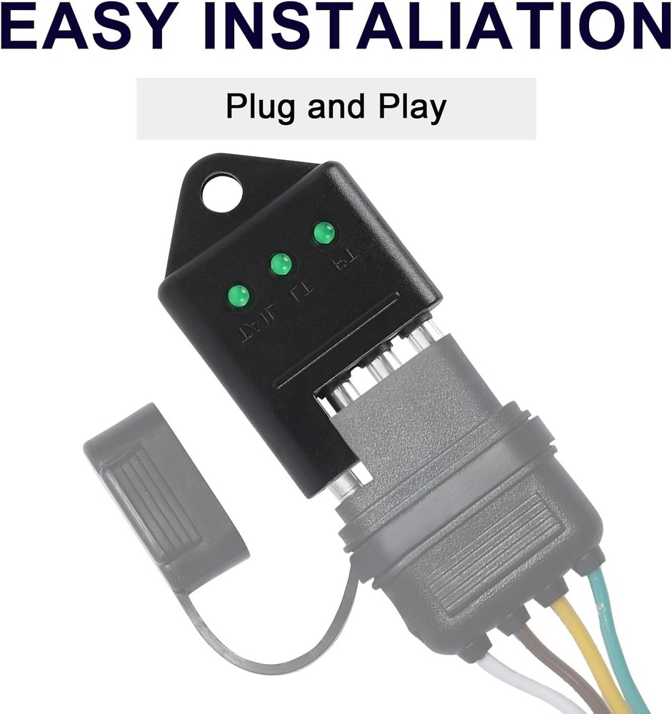 Weather-Resistant 4 Pin Trailer Tester - Ensures Optimal Light Functionality