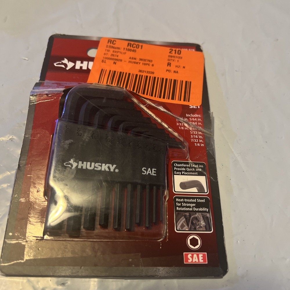 SAE Short Arm Hex Key Set designed to resist rotational distortion(10-Piece)