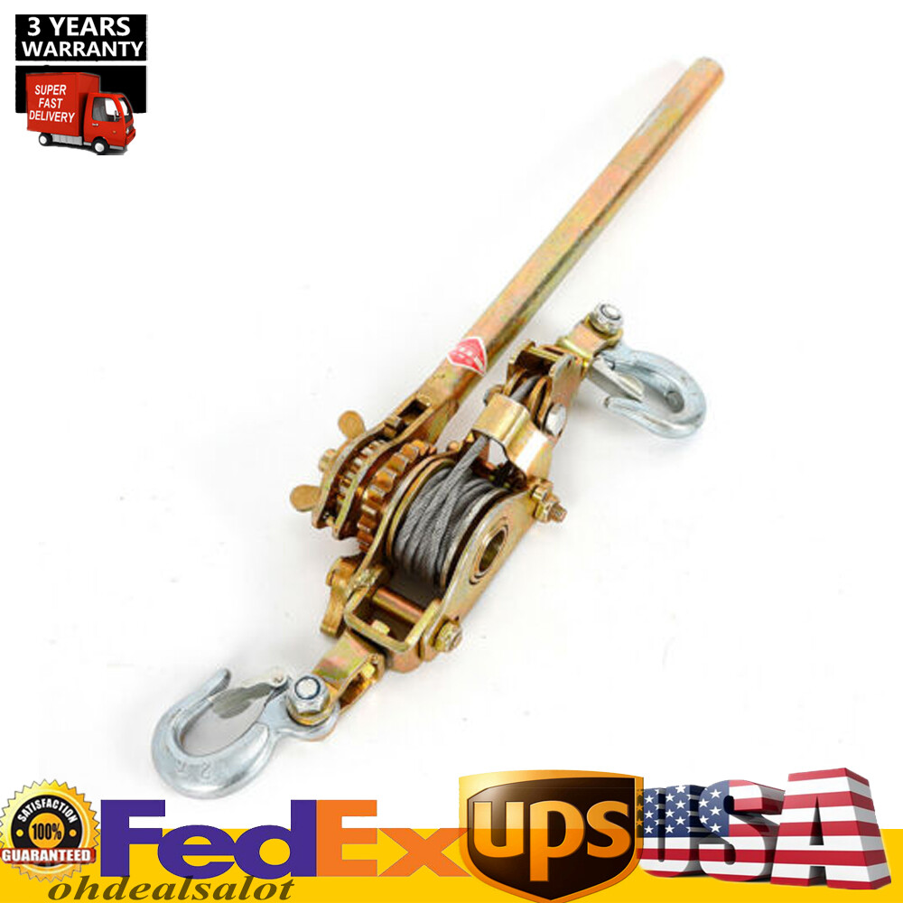 2 Ton Hand Puller Heavy Duty Winch Pull Hoist Come Along Cable Lever 2 Hooks