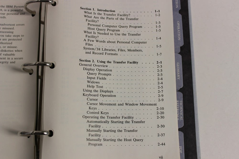 IBM SYSTEM / 38 TRANSFER FACILITY USER'S/PROGRAMMER'S GUIDE SC21-9080-0