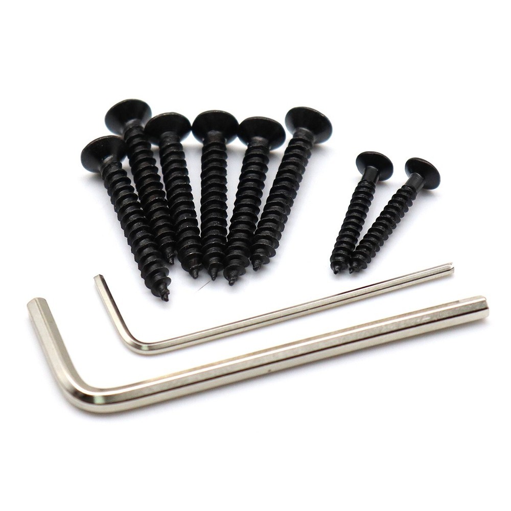 Headless 4string Electric Bass Roller Tailpiece Bridge set Fixed Hardtail Saddle