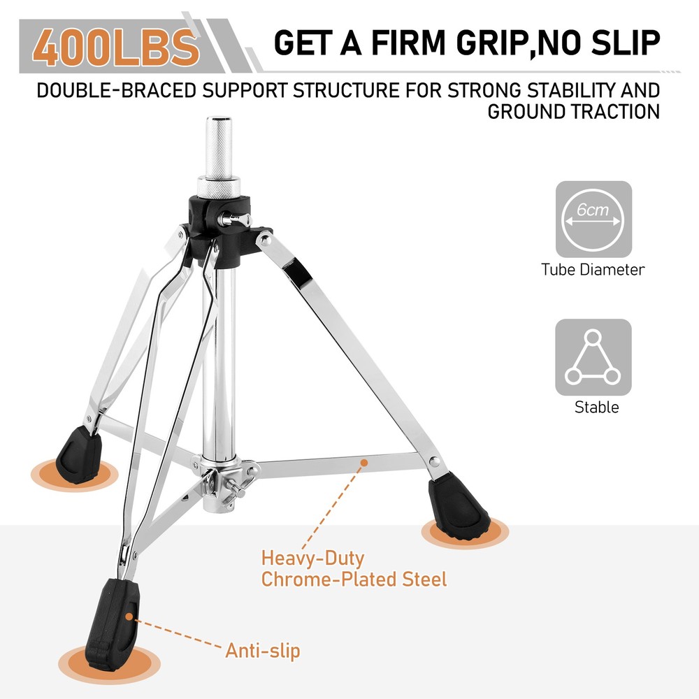 Drum Throne with Backrest, Drum Stool Adjustable Height With 5A Drumstick