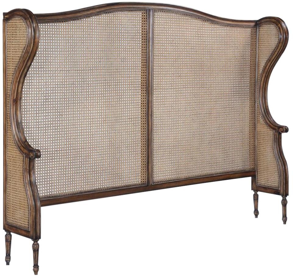 Kingstone Rustic Pecan King Headboard with Cane Detail