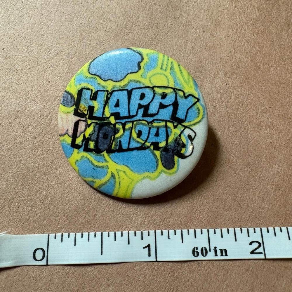 HAPPY MONDAYS Psychedelic Pin Button 1.5" RARE 90s