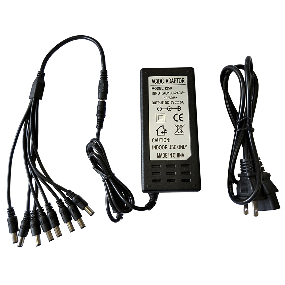 Security Camera Power Supply DC 12V 5A Adapter For DVR CCTV Surveillance System