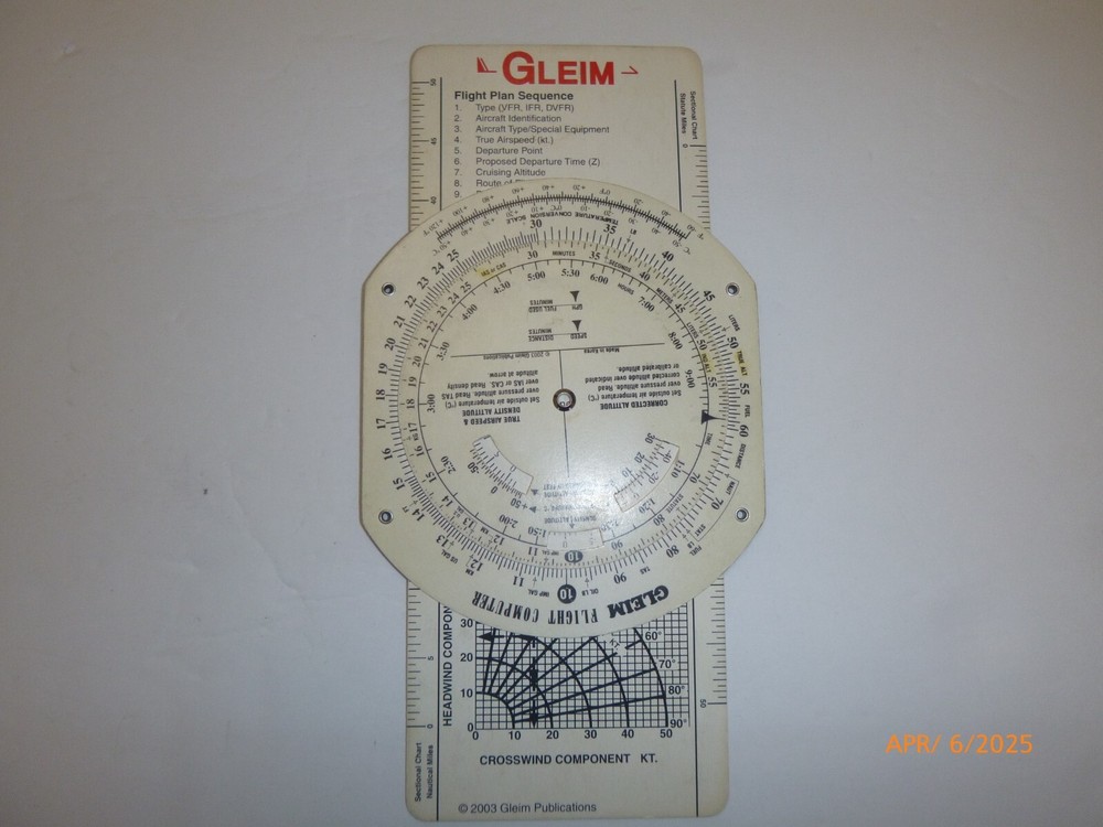 Gleim Aviation Navigation E6-B Computing Slide Plotter