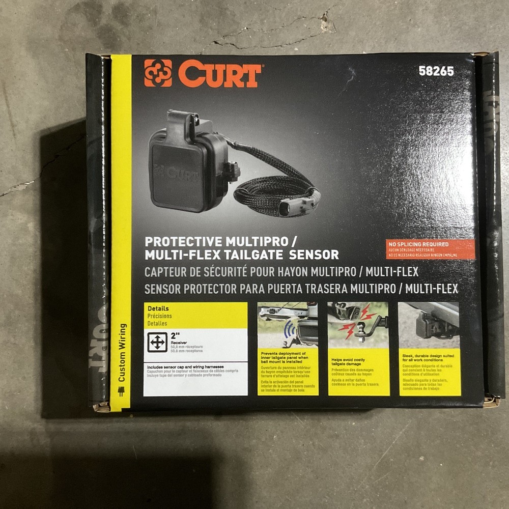 CURT 58265 Protective GMC MultiPro, Chevy Multi-Flex Tailgate Sensor for Towing