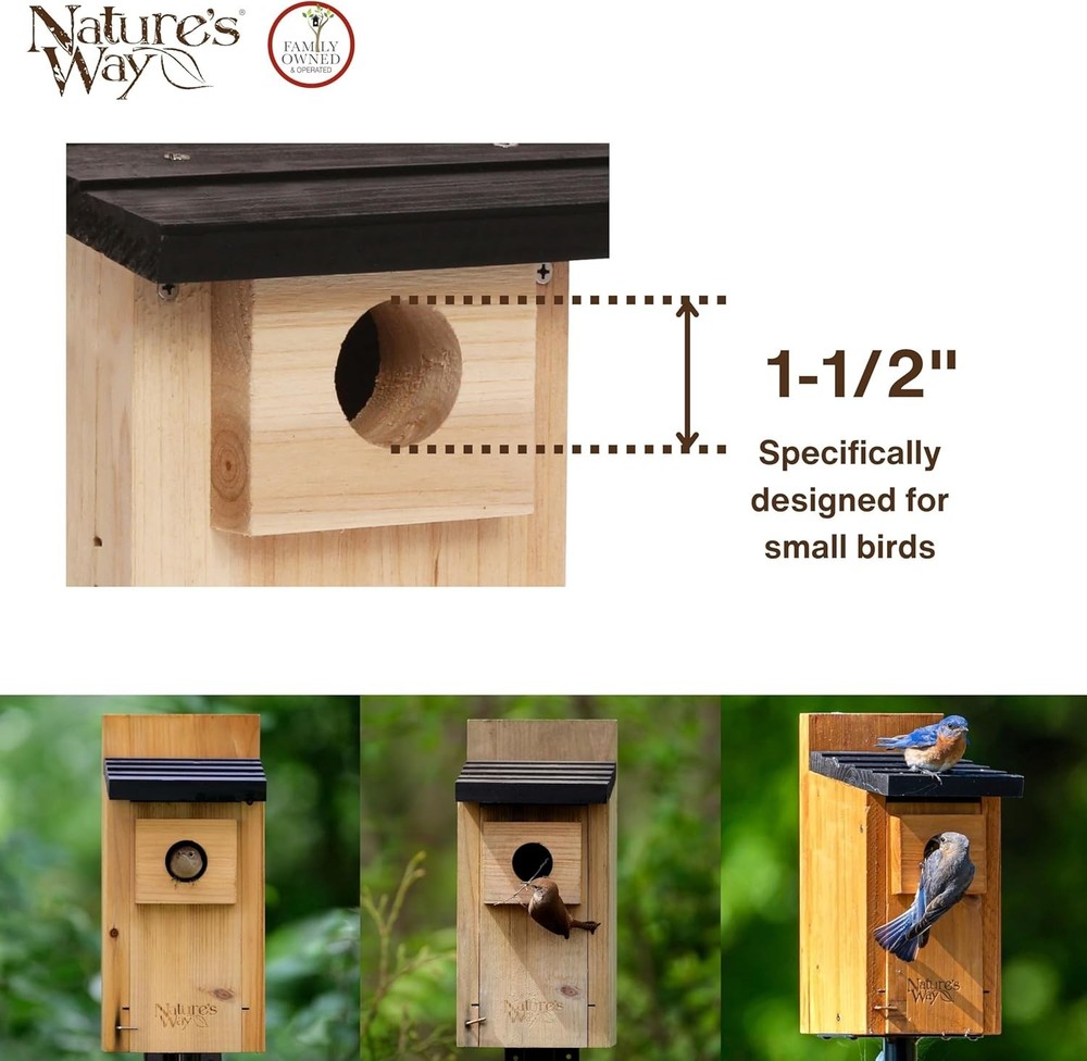 Durable Bluebird Nesting House - Cedar Construction with Elevated Mesh Floor