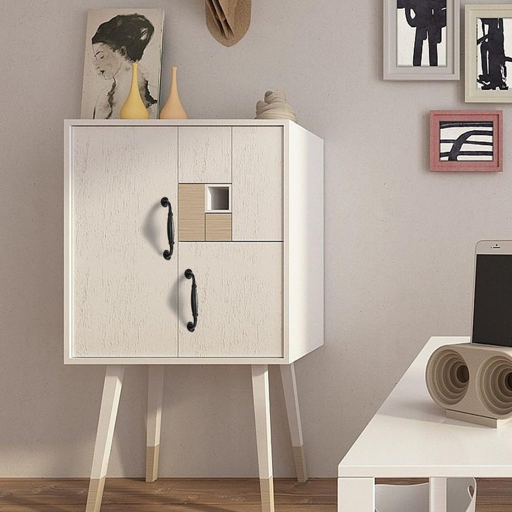 Drawer Handles, 10pcs Hardware Pull Handle Kitchen Cabinet Handles, Matte Bla...