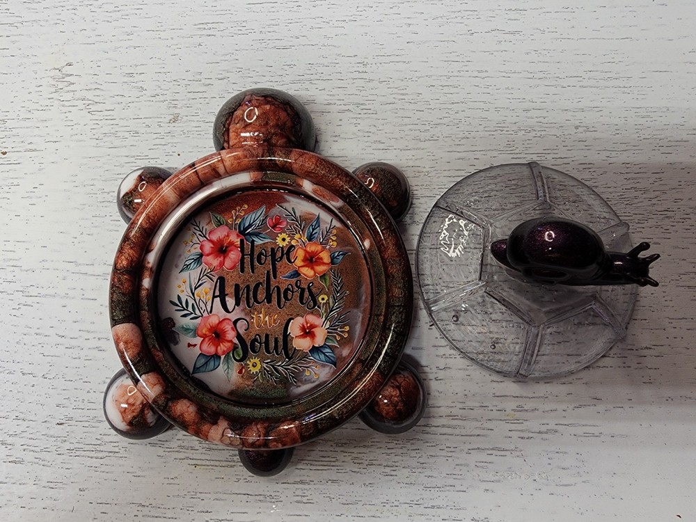 Handmade Turtle Trinket Box Made From Epoxy Resin