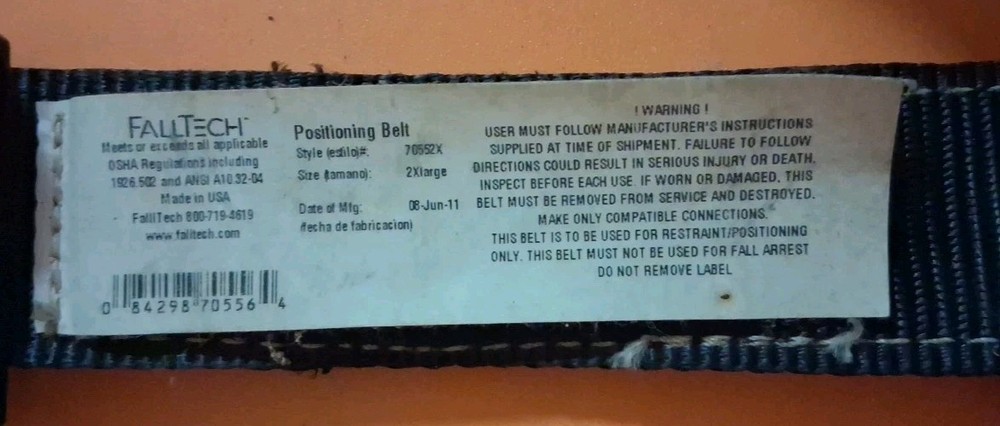 FallTech 70552x Positioning Belt For Lineman
