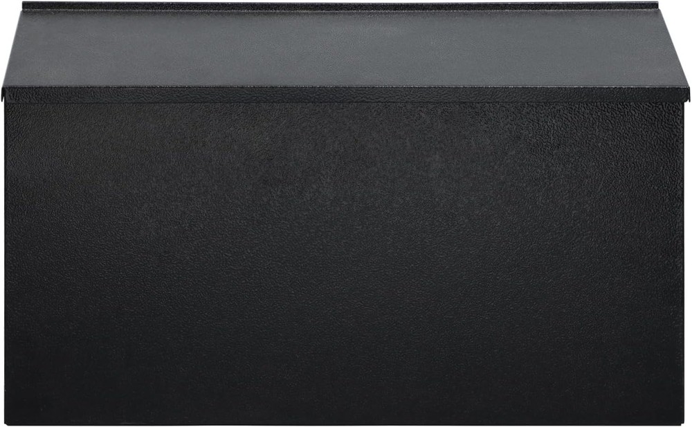 Dalmbox Wall-Mount Mailbox Large for Post Rust-Proof Galvanized Black