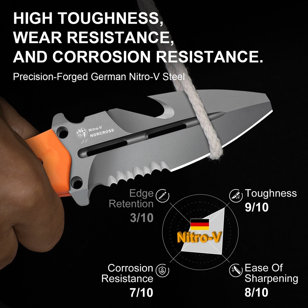 Kizer NORCROSS Fixed Blade Double-Edged Nitro-V Blade G10 Handle ZX-FB01A6