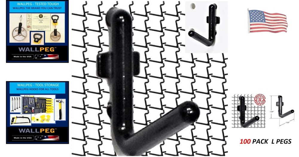 Universal Fit 100-Piece Pegboard Hook Set - Reliable Wall Organization