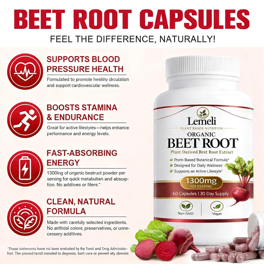 Lemeli Beetroot Plant-Based Daily Wellness Supplement – Antioxidant Blend