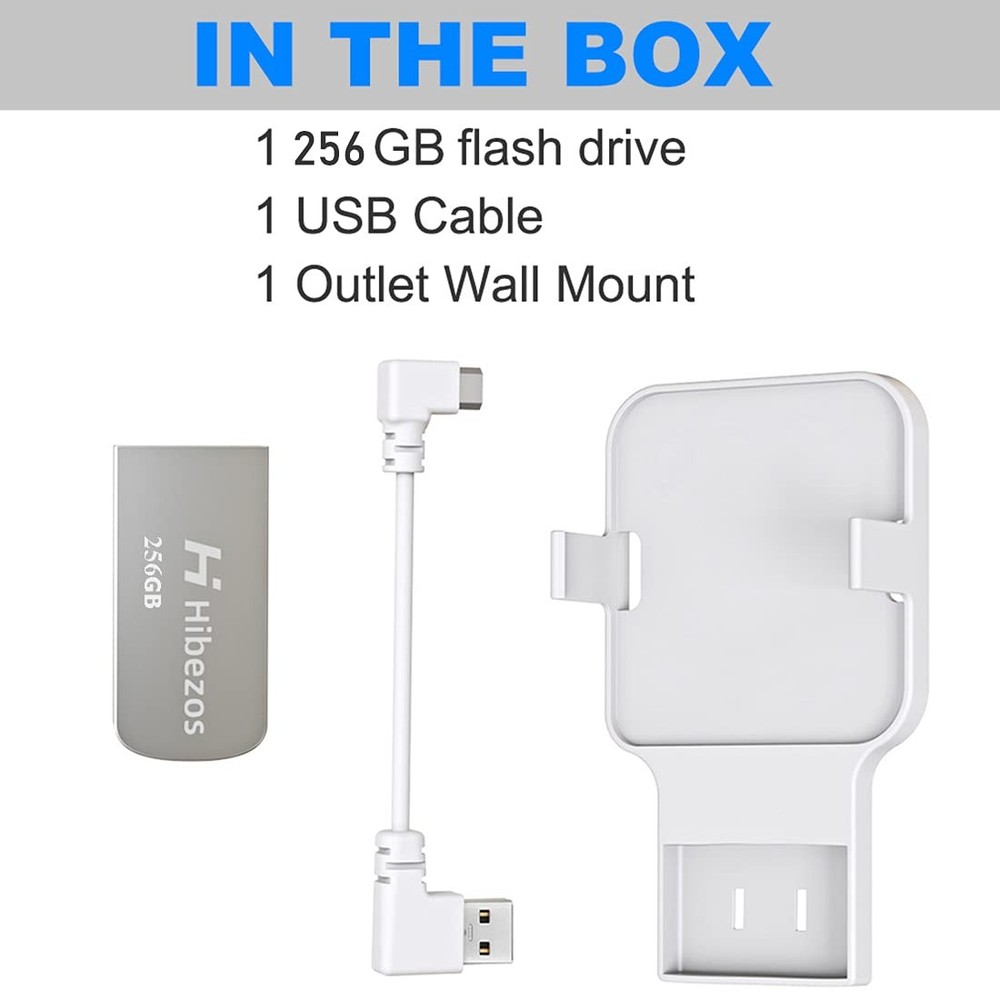 256GB USB Flash Drive & Outlet Mount for Blink Sync Module 2 - Space Saving