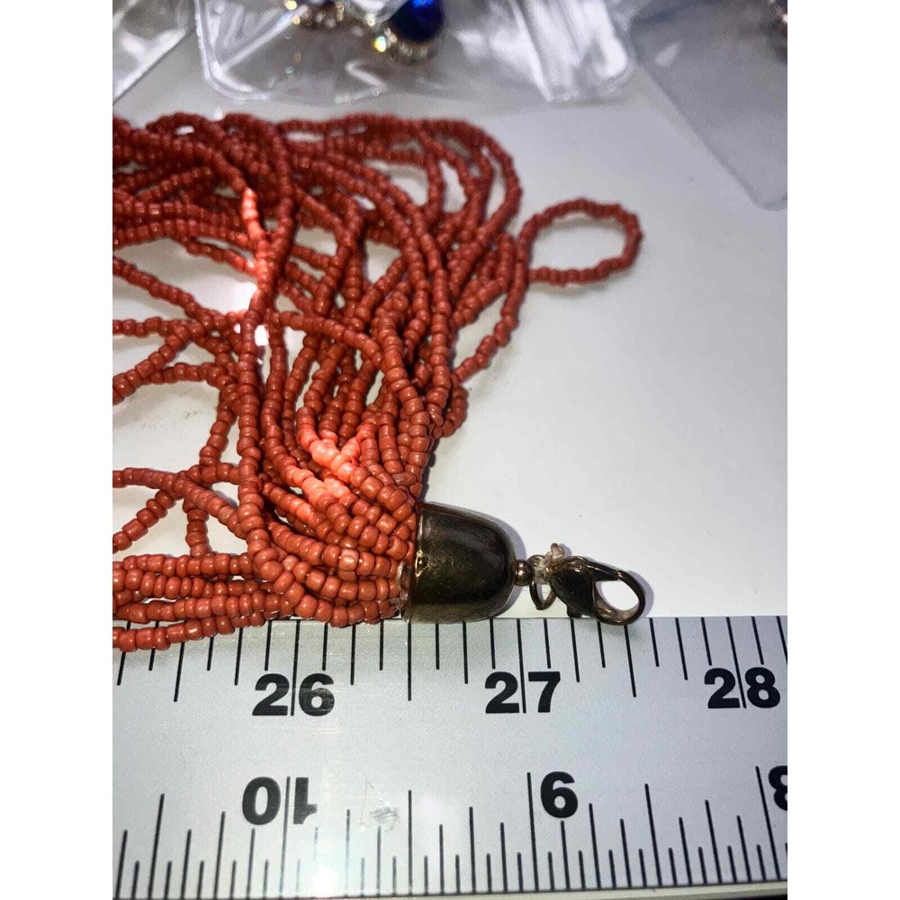 Burnt Orange Beaded 27.5" Necklace!