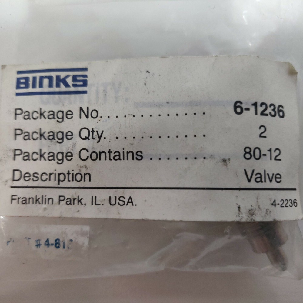NEW OEM QTY 2 Binks 6-1236 Paint spray gun valve knob knobs (D263)