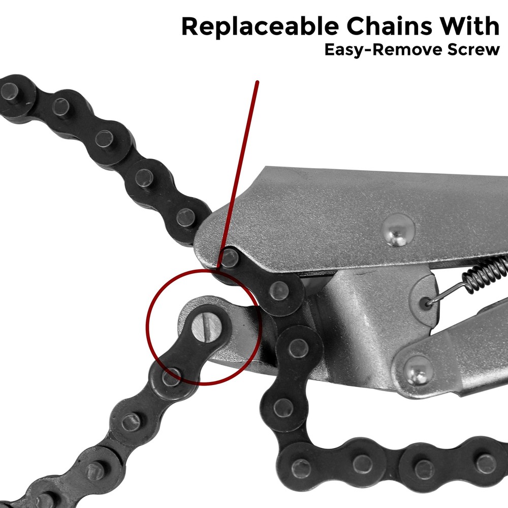 Strong Hand Tools Locking Chain Pliers, Removable 48″ Chain, Holds Up To 1