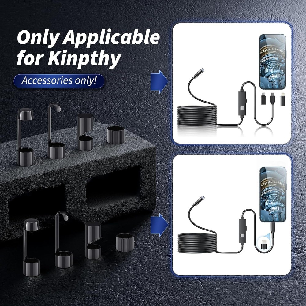 Endoscope 4-Piece Accessories Hook Magnet Side View Mirror Set, 8-Piece Acces...