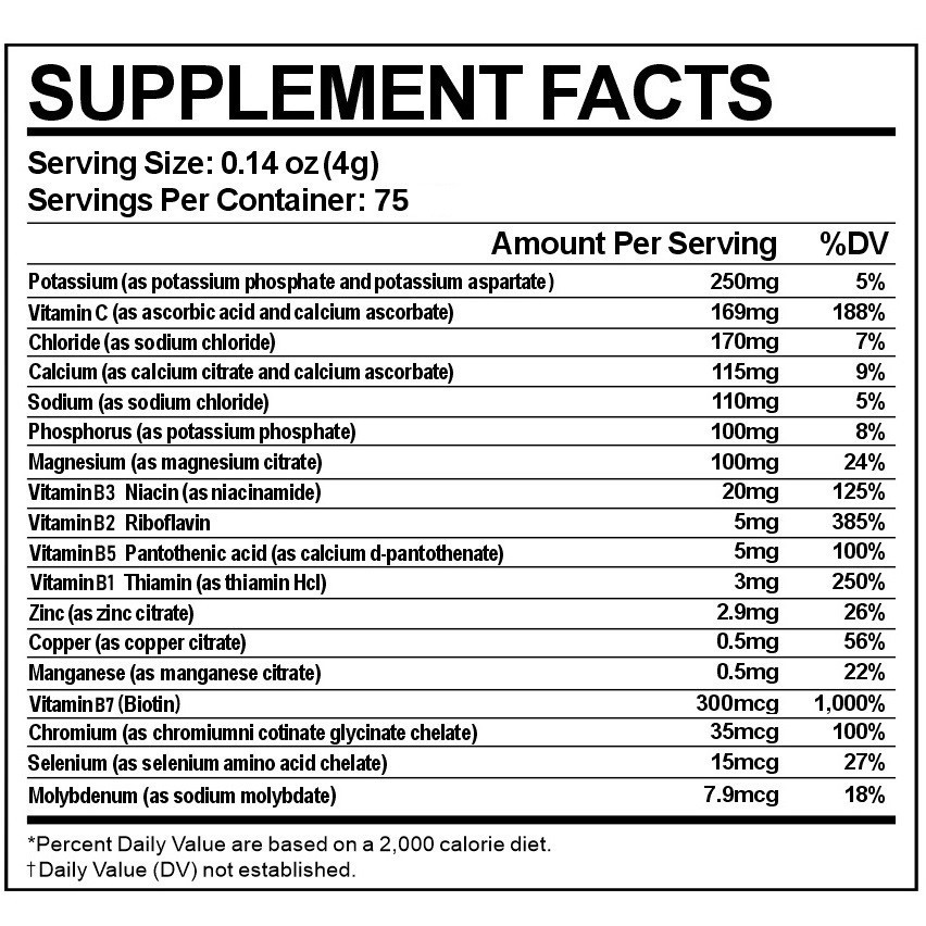 Electrolyte Complex Hydration Powder | 12 Minerals + 6 Vitamins | Wild Berry