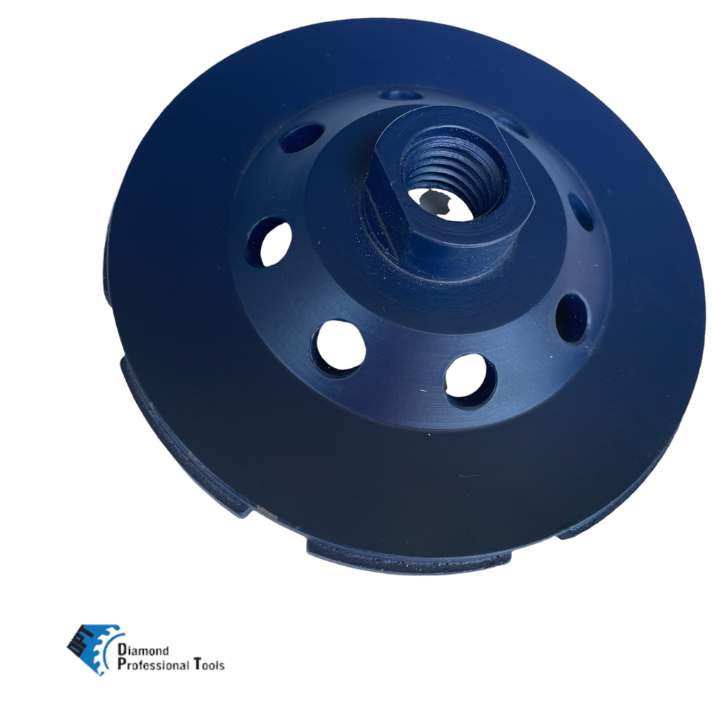 3 Pack 4" Diamond Double Row Cup Wheel Disc for Grinding Concrete Angle Grinders