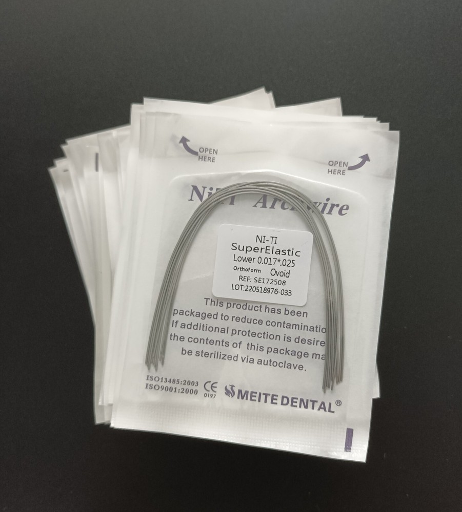 Dental Orthodontic Super Elastic Niti Arch Wires Rectangular Wire Ovoid Form