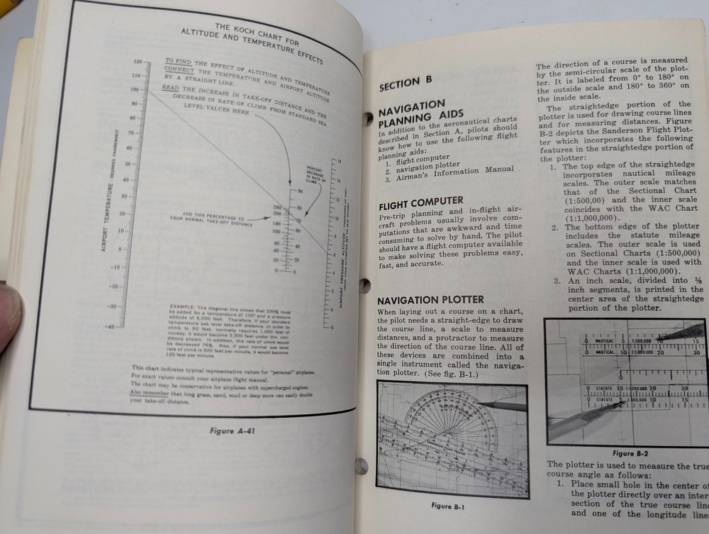 1965 Sanderson Films Navigation Private Course Book Aviation Training Manual 9G
