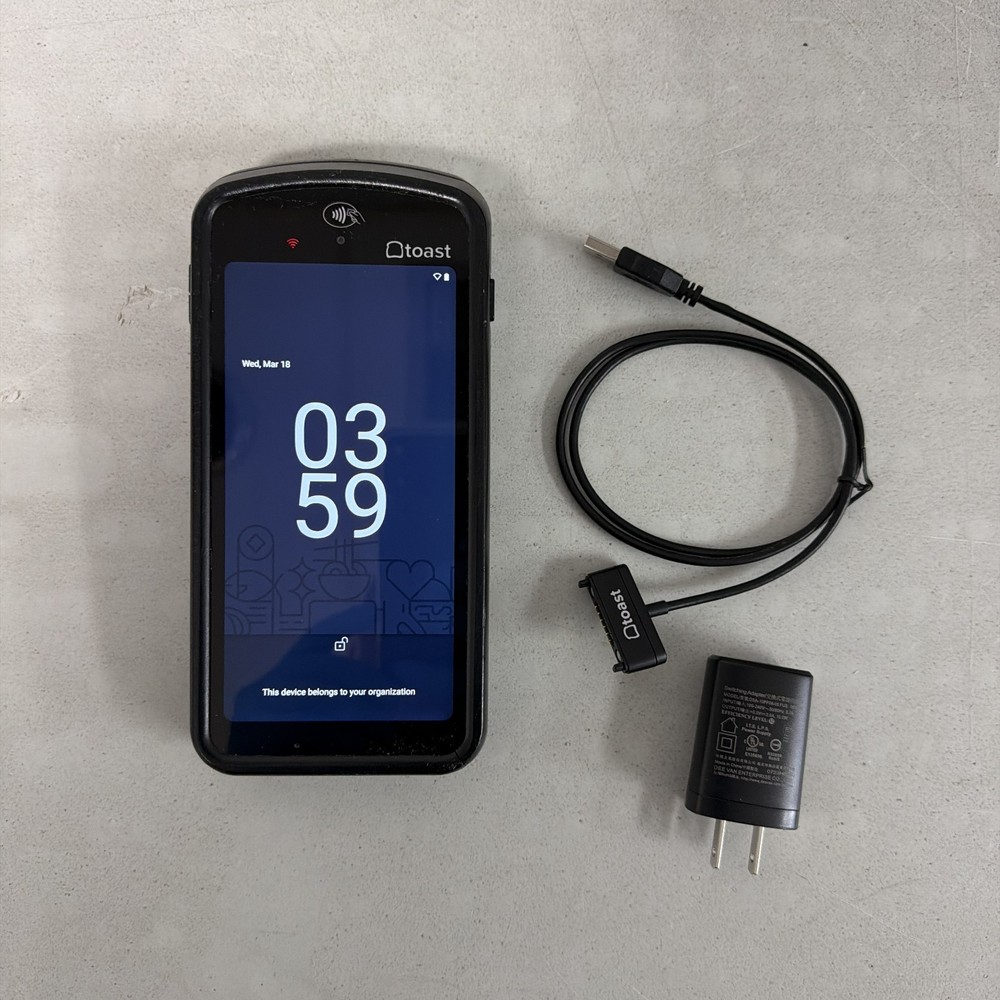 Toast Go 2 TG200 Handheld POS System WiFi Bluetooth Card Reader Tested