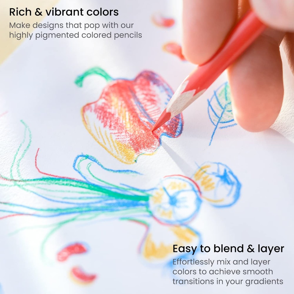 72 PCS Colored Pencils Set Triangular Drawing Pencils For Artists Sketching Kit