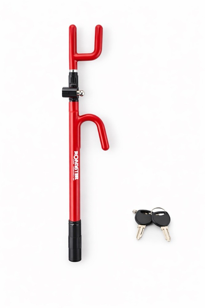Anti-Theft Steering Wheel Lock Double Hook Keyed Extendable Car Van Security