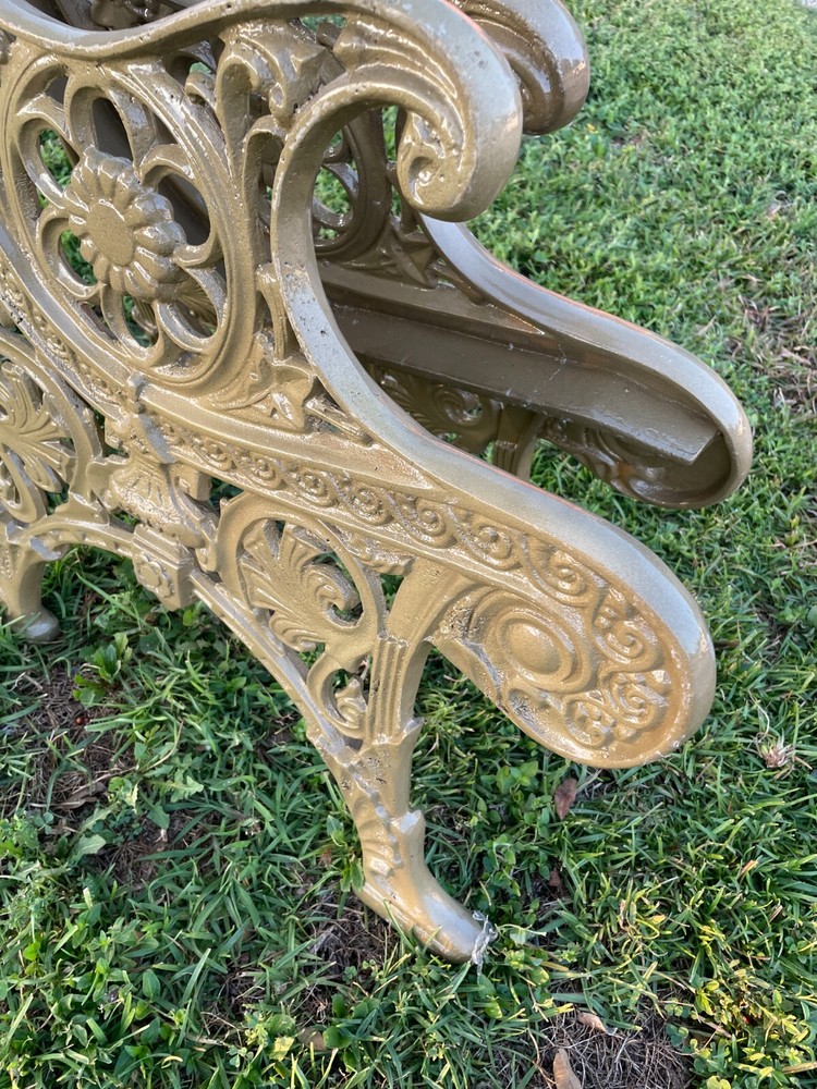 Vintage Solid Brass Bench Ends One Pair
