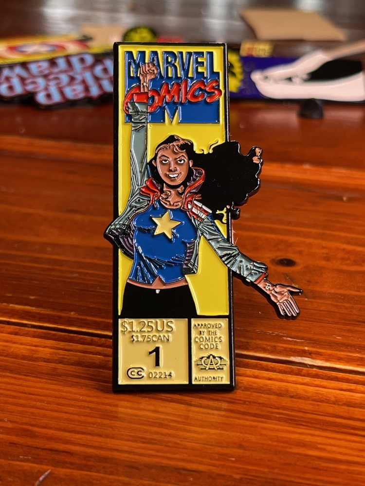 America Chavez 3" Marvel Corner Box Enamel Pin