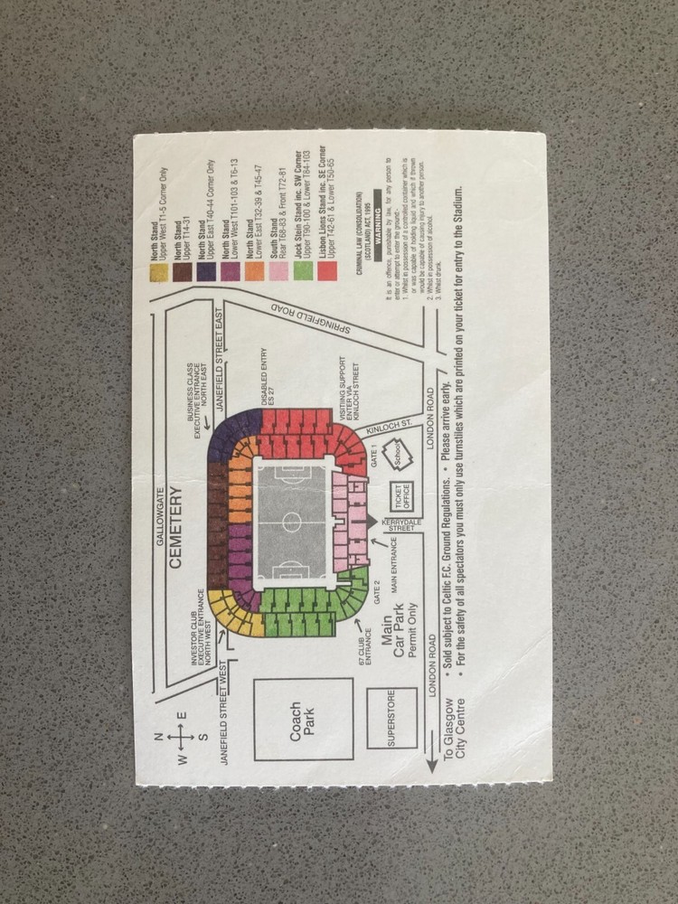 Celtic v Falkirk 2005-06 Match Ticket