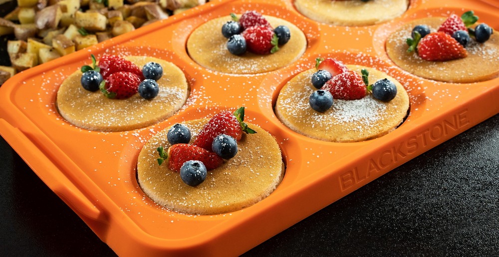 Silicone 6-Section Egg Ring Egg Mold Tray in Orange