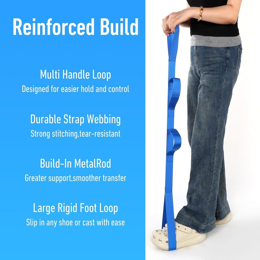 1pc 45 Inch Leg Lifter Strap Rigid W/ Multi Loops After Hip Replacement Knee