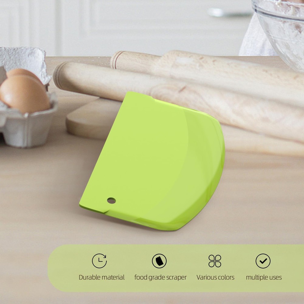 CEWIFO Hard Bench Scraper Dough for /, White, Green, Yellow, Blue