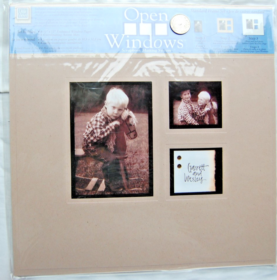 Deja Views open windows matting frames 12x12" four sheets + 4 accent mats paper
