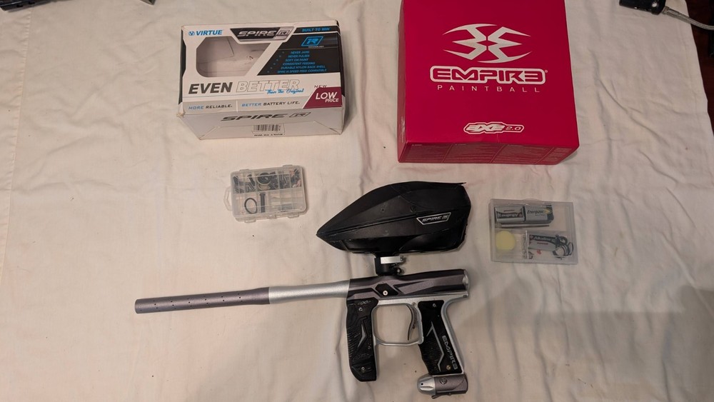 Empire Axe 2.0 Paintball Marker + Virtue Spire Electronic Loader – Lightly Used