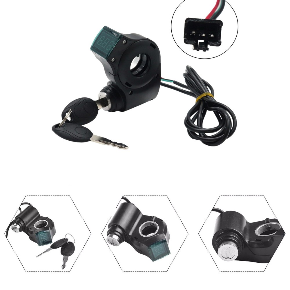 Durable E-Bike Throttle Control Switch Voltage Display Key Lock for Electric