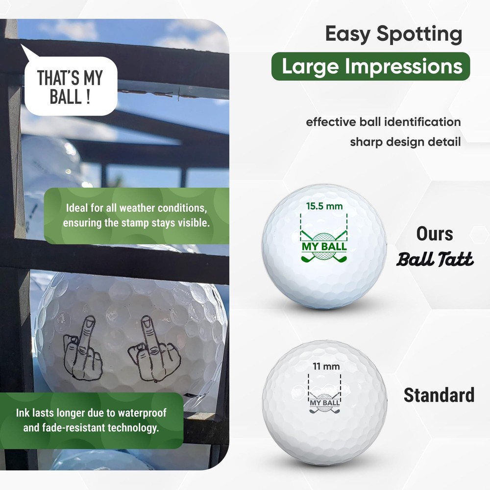 Ball Tatt - Finger Golf Stamp, Stamper, Self-Inking