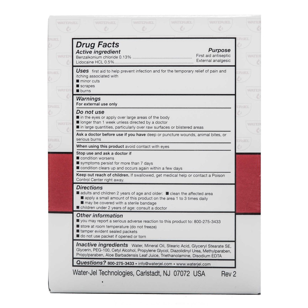 Waterjel First Aid Burn Cream 144 packets