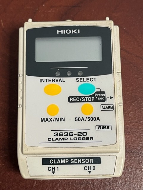 HIOKI 3636-20 Clamp Logger Current Recording