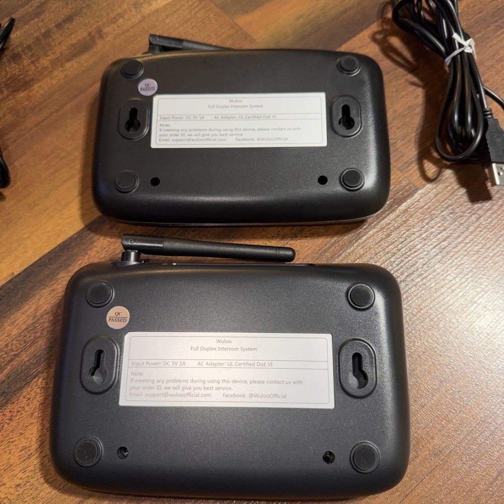 Wuloo Wireless 1 Mile Range Home Intercom System 2 Pack S600 10 Channel W/USB
