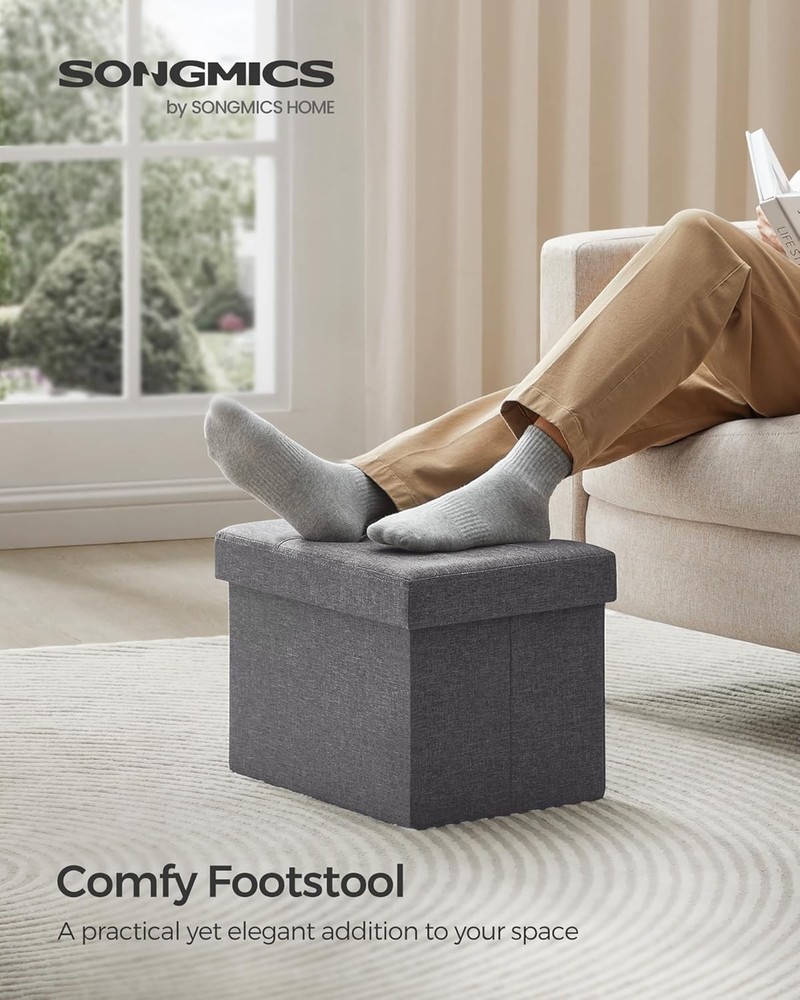 Small Folding Storage Ottoman Foot Rest Stool