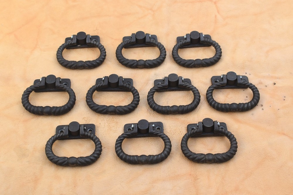 Cast iron door Knob gate handle vintage Style pull drop handle Hardware 10 pcs