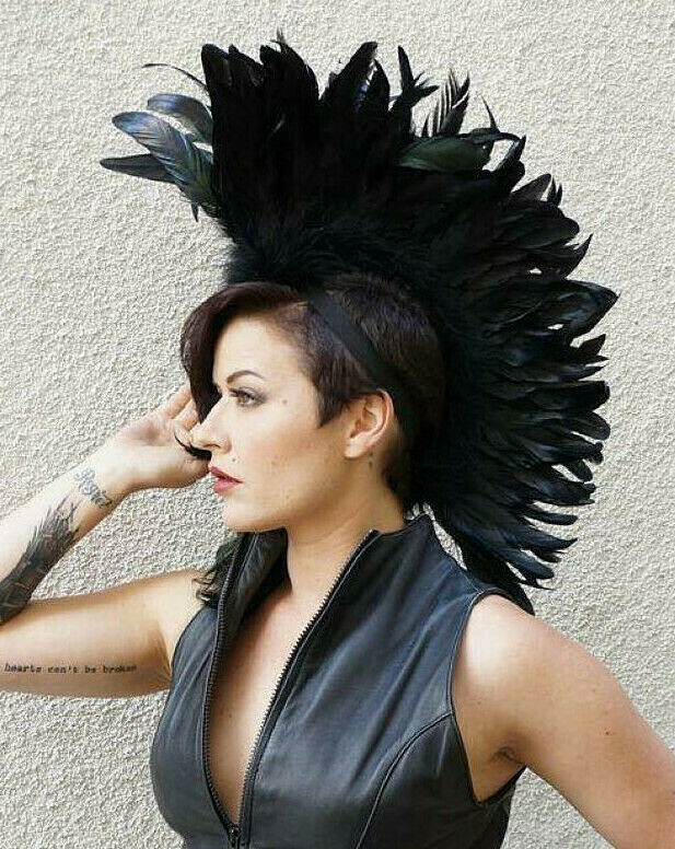Rooster Tail Coque Feathers - Dyed Black w/Stardust - 20 Pcs. - 6-8" - Grade A