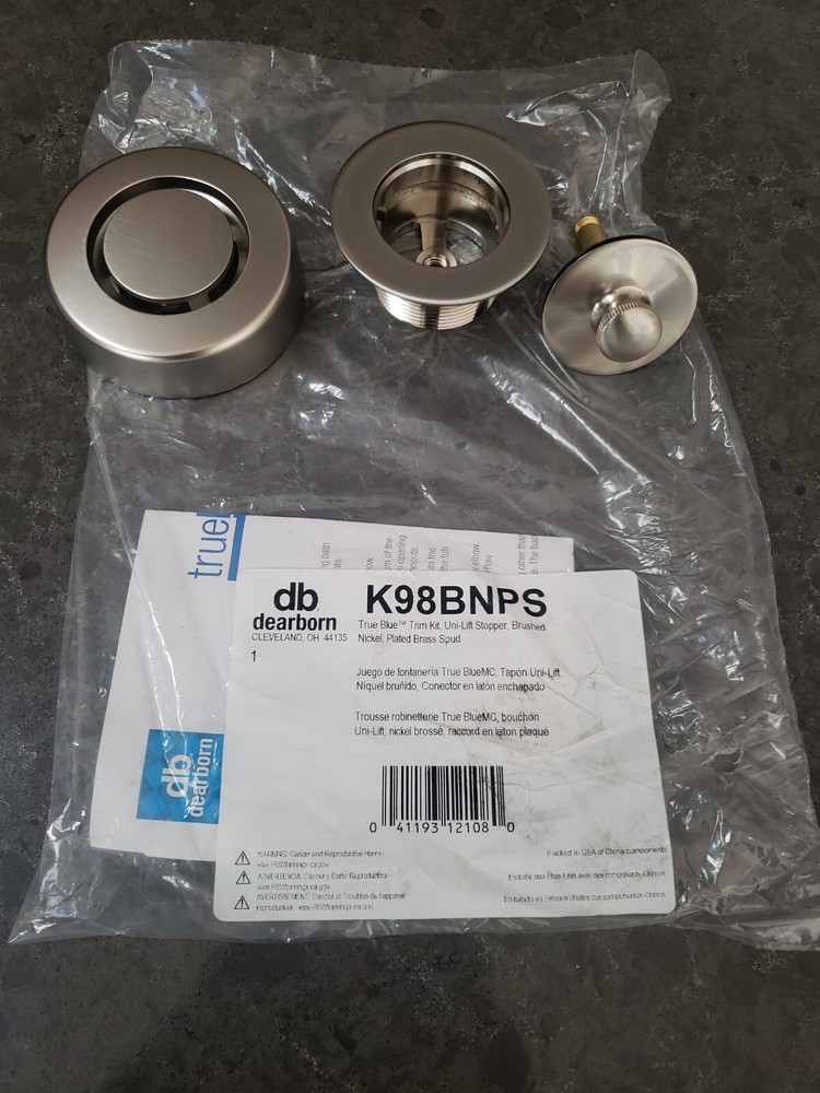 Dearborn K98BNPS - True Blue Uni-Lift Stopper Trim Kit, BN, brushed nickel