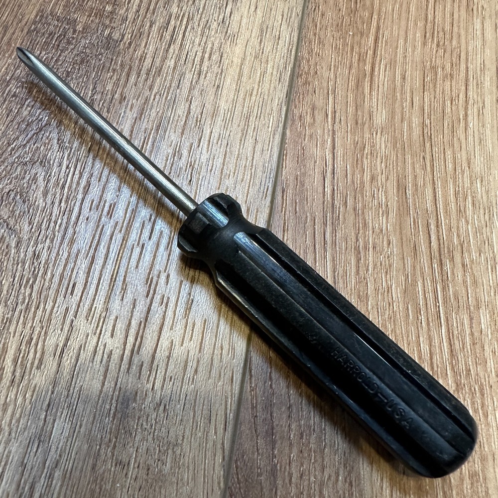 Vintage Harrold USA Phillips Screwdriver #1 Black Handle